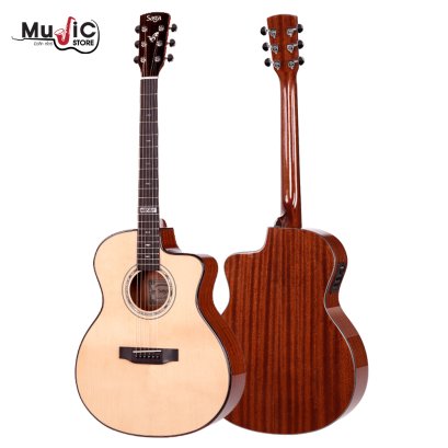 SAGA LS1CE Acoustic Electric Guitar ( Solid Top )