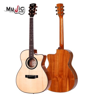 SAGA OM68C Acoustic Electric Guitar ( Solid Top )