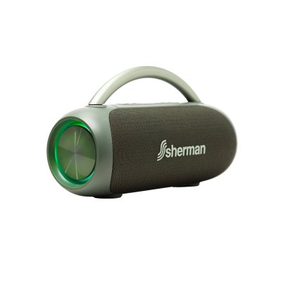 Shermanลำโพงพกพามีหูหิ้ว สีเขียว  BLUETOOTH SPEAKER BS-3