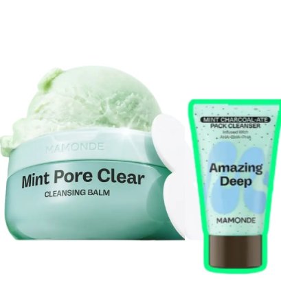 Mamonde Mint Cleansing Balm 100ml Set (+Mint Charcoal-ate Pack Cleanser 25g)