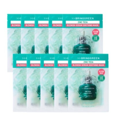 Bring Green Zinc Teca Blemish Serum Soothing Mask 10pcs