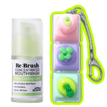 REBRUSH Fruit Concentrated Mouthwash 20ml #Green Apple (+Keycap Keyring)