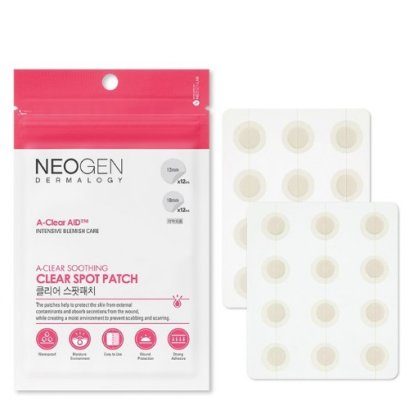 Neogen Dermalogy A-Clear Soothing Clear Spot Patch 12mm x 12p + 10mm x 12p