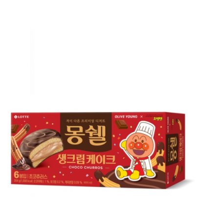 LOTTE Moncher Fresh Cream Cake [Choco Churros] 204g