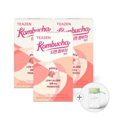 TEAZEN Kombucha Peach 10stick*3boxs(+bottle)