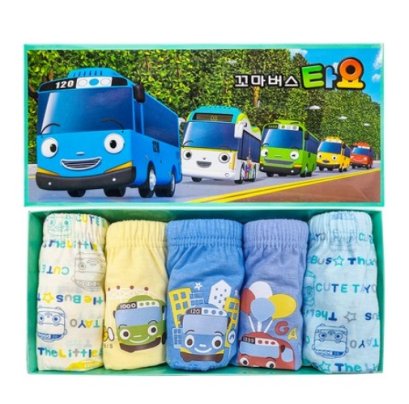 CL Story Boys' Little Bus Tayo Panties 5-Pack Set [Size 60]