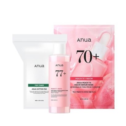 ANUA Peach 77+ Niacin Essence Toner 250ml Special set (+mask 1p+cotton60pcs)