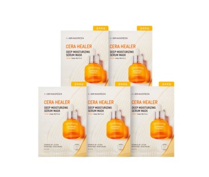 Bring Green Cera Healer Deep Moisturizing Serum Mask 4+1pcs. set