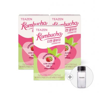 TEAZEN Kombucha Strawberry Kiwi 10stick*3boxs(+bottle)