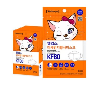 Welkeeps Mask Protects Ultra-fine Dust KF80 Medium_25ea