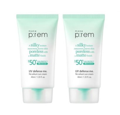 MakePrem UV Defense me. No sebum sun cream SPF50+PA++++ 50ml*2ea