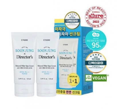 ETUDE Soonjung x Director's Mineral Filter Sun Cream SPF50+PA++++ (50ml+50ml)