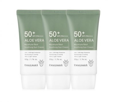 Kwailnara Aloe vera moisture Real soothing sun cream SPF50+PA++++50ml*3ea