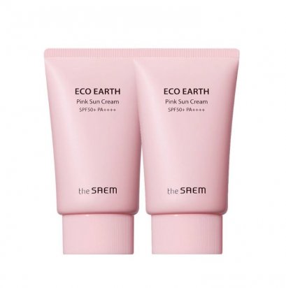 THE SAEM Eco Earth Pink Sun Cream SPF50+PA++++ 50g 1+1