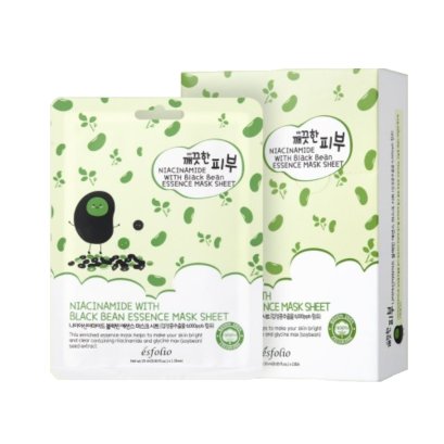 esfolio Niacinamid with Black Bean Essence Mask Sheet (10sheet)