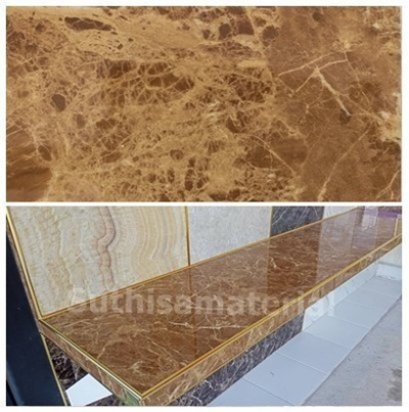 พีวีซีลายหินลายน้ำตาลทองลายหินอ่อน