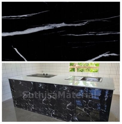 พีวีซีลายหินลายดำแกรนิต