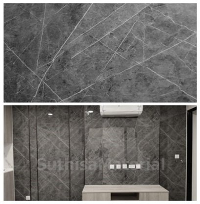 พีวีซีลายหินเทาเข้มลายหิน