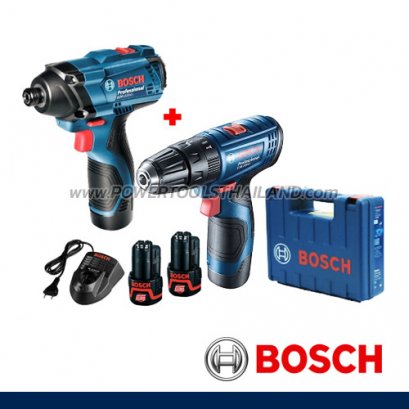 BOSCH COMBO SET สว่านไขควงแบต 12V + ไขควงกระแทก 12V รุ่น GSB120LI + GDR120LI (06019G81K3)