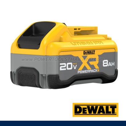 DCB2108-B1 แบตเตอรี่ 20V MAX 8.0AH POWERPACK ขนาดบางฐานกว้าง เสริมยางกันลื่น "DEWALT" ดีวอลท์