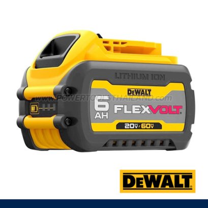 DCB606-B1 แบตเตอรี่ 20V/60V MAX FLEXVOLT 6.0AH ใช้ได้ทั้งเครื่อง 20V, 60V MAX"DEWALT" ดีวอลท์
