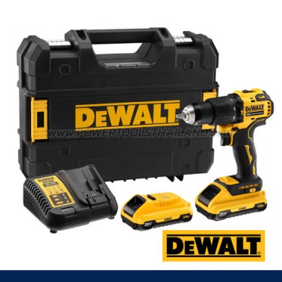 DCD708L2-B1 สว่านไขควงไร้สาย(ไร้แปรงถ่าน) 20V MAX ขนาด 13 มม. แรงบิดสูงสุด 65NM./1650RMP พร้อมแบตเตอรี่ 3.0 AH รุ่นบาง+แท่นชาร์จ(ครบชุด) ขนาดเล็กลำตัวสั้น "DEWALT" ดีวอลท์