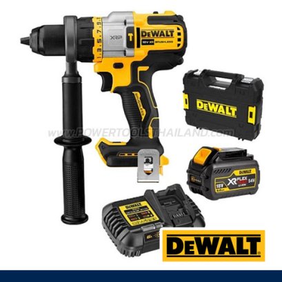 DCD999TI-B1 สว่านกระแทกไร้สาย 20V MAX (ไร้แปรงถ่าน) ขนาด 13 มม. แรงบิดสูงสุด 126NM./2250RPM-38250RPM พร้อมแบตเตอรี่ 6.0AH FLEXVOLT + แท่นชาร์จ (ครบชุด) "DEWALT" ดีวอลท์