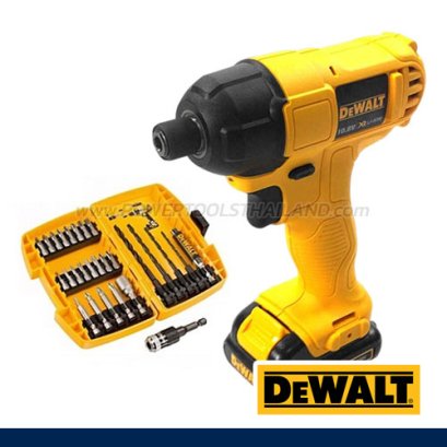 DCF805D2A-B1 ไขควงกระแทกไร้สาย 12V ขนาด 6.5 มม.(HEX) แรงบิดสูงสุด 107 NM. ความเร็วรอบ 2450 NM.เหมาะสำหรับงานไม้ พร้อมแบตเตอรี่ + แท่นชาร์จ (แถมชุดดอกสว่าก้านหกเหลี่ยม)