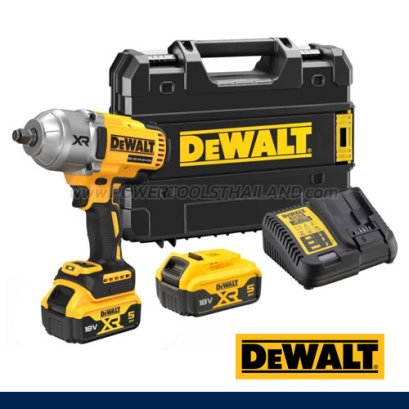 DCF900P2T-B1 บล็อกกระแทกไร้สาย 1/2" 20V MAX ไร้แปรงถ่าน แรงบิดสูงสุด 1396 NM. ความเร็วรอบ 2000 RPM พร้อมแบตเตอรี่ 5.0AH "DEWALT" ดีวอลท์