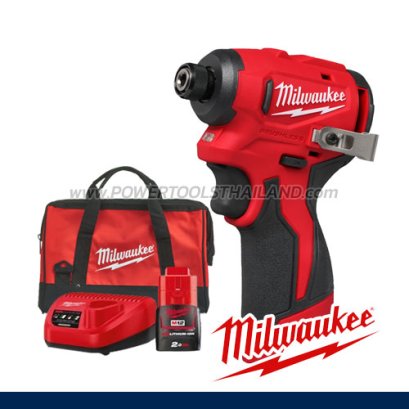 M12BLIDRC-201B (018793032) ชุดไขควงกระแทกไร้สาย 12V พร้อมแบต+แท่นชาร์จ+กระเป๋าเครื่องมือช่าง M12 REDSTART MILWAUKEE (มิลวอคกี้)