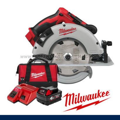 M18BLC66-401B (018329020) ชุดเลื่อยวงเดือนไร้สาย 7" (1/4&rdquo;) 18V มอเตอร์ไร้แปรงถ่าน พร้อมแบต+แท่นชาร์จ+กระเป๋าเครื่องมือช่าง M18 REDSTART MILWAUKEE (มิลวอคกี้)