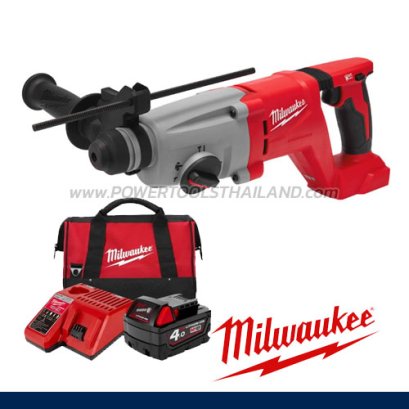 M18BLHACD26-401B (018703013) ชุดสว่านโรตารี่ด้ามจับ D 26 มม. 18V มอเตอร์ไร้แปรงถ่าน พร้อมแบต+แท่นชาร์จ+กระเป๋าเครื่องมือช่าง M18 REDSTART MILWAUKEE (มิลวอคกี้)