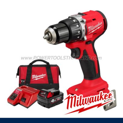 M18 BLPDRC-401B (018739026) ชุดสว่านกระแทกไร้สาย 18V พร้อมแบต+แท่นชาร์จ+กระเป๋าเครื่องมือช่าง M18 REDSTART MILWAUKEE (มิลวอคกี้)