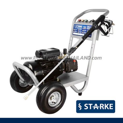 SK1512C/3.0 เครื่องฉีดน้ำแรงดันอุตสาหกรรม 140 บาร์ มอเตอร์ 3 แรง 1450 รอบ/นาที ไฟ 220V สายอัดฉีดแรงดันยาว 10 เมตร แบบรถเข็นล้อหลัง 2ล้อ STARKE