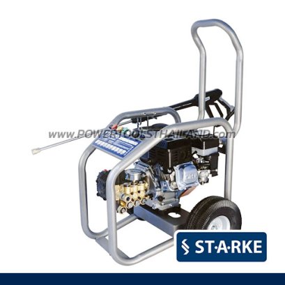 SK-3000E/G เครื่องฉีดน้ำแรงดันอุตสาหกรรม 200 บาร์ เครื่องยนต์เบนซิน 6.5 HP เชือกดึงสตาร์ท สายอัดฉีดแรงดันยาว 15 เมตร แบบรถเข็นล้อหลัง 2ล้อ STARKE