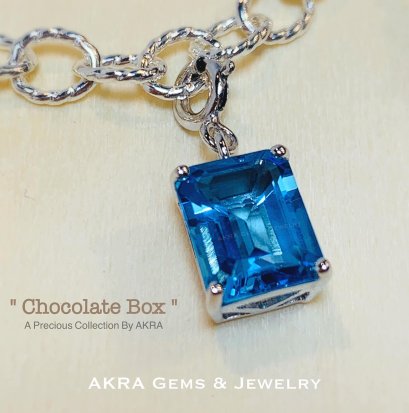 Swiss Blue Topaz Chocolate Box Charm/Pendant