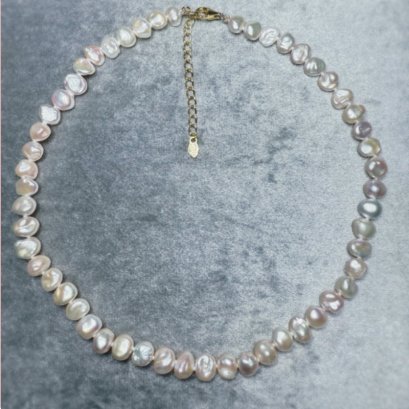 Custom Made Pinkish-Gold Freshwater Pearl Necklace