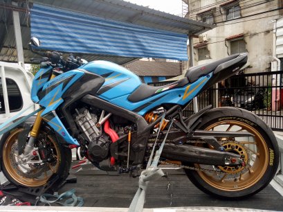 สร้างแผงคอบน-ล่างCb650f ติดตั้งขาจับกันสะบัด