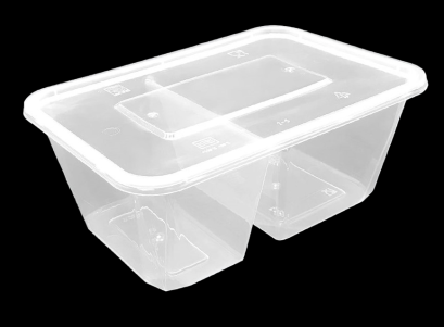 กล่องอาหาร Easy Life 2 ช่องสีใส ขนาด 1000 มล. (2F1000) / 25ชิ้น*12แพ็ค