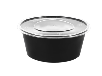 กล่องอาหารกลม Easy Life สีดำ ขนาด 750 มล. (Z750-B) / 25ชิ้น*12แพ็ค