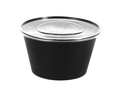 กล่องอาหารกลม Easy Life สีดำ ขนาด 1000 มล. (Z1000-B) / 25ชิ้น*12แพ็ค