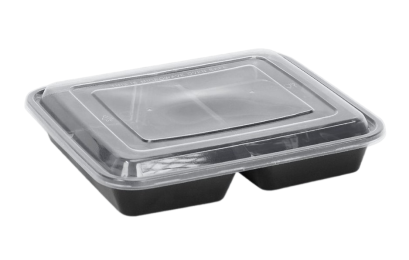 กล่องอาหาร Easy Life 3 ช่อง สีดำ ขนาด 1000 มล. (3F1000-B) / 25ชิ้น*6แพ็ค