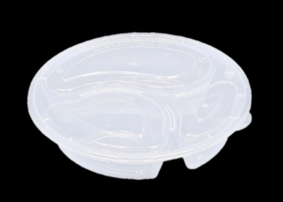 กล่องอาหารกลม Easy Life 3 ช่อง สีใส ขนาด 1000 มล. (3Y1000) / 25ชิ้น*6แพ็ค