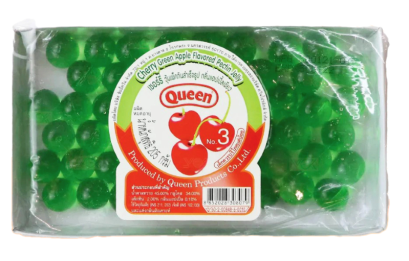 Queen เชอรี่เม็ดใหญ่(สีเขียว)(60เม็ด*12แพ็ค/ลัง)