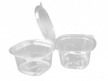 ถ้วยน้ำจิ้ม PET ฝาพับ 2oz (จตุรัส)