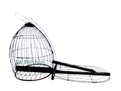 กรงดักนกเขาใหญ่_1ทาง [สีดำ]