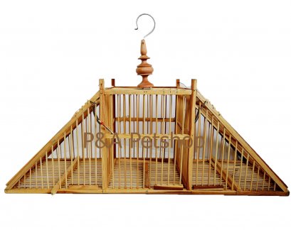 กรงดักนกปรอท ทรงสามเหลี่ยม (แบบสองทาง)