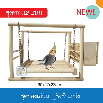 ชุดของเล่นนก ของเล่นฝึกทักษะนก_ชิงช้าแกว่ง [30x22x22].