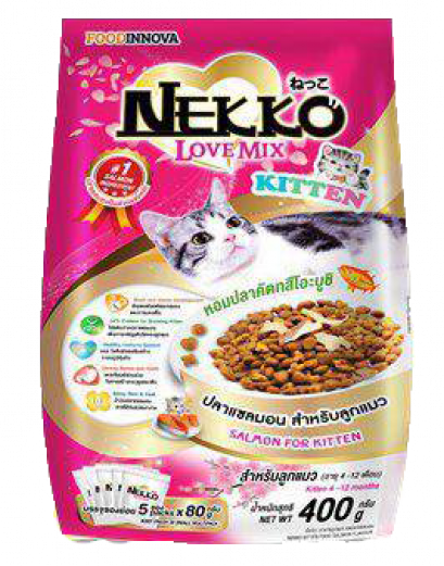 Nekko สูตรแมวเด็ก และ ปลาแซลมอล [400g]