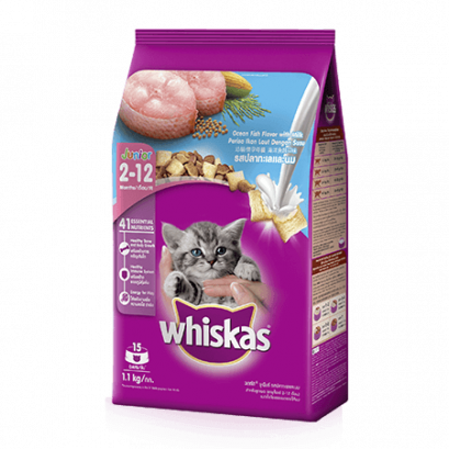 Whiskas สูตรลูกแมว_รสปลาทะเลและนม [ 1.1 kg ]